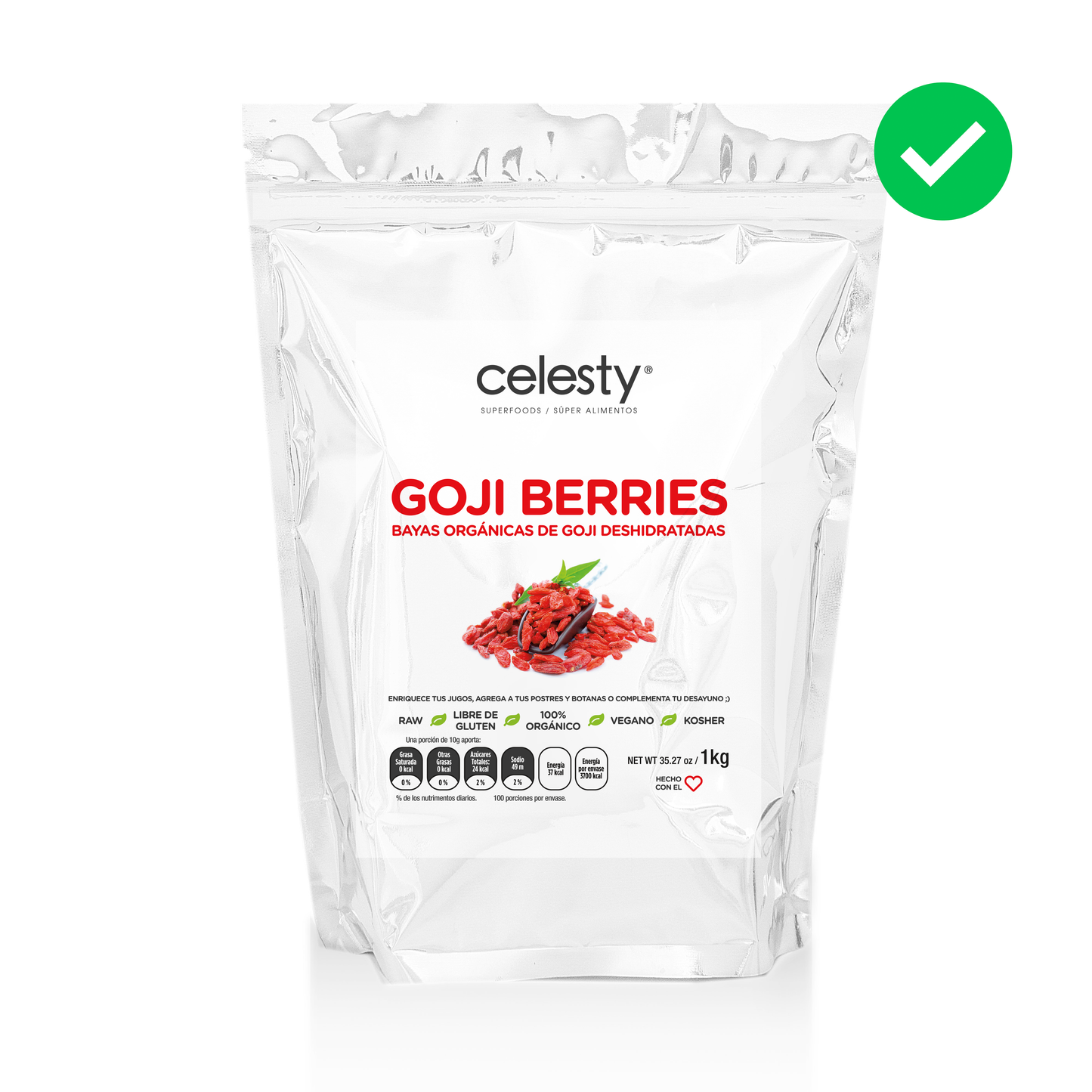 Bayas De Goji Berries 1 Kilo Premium Orgánicas