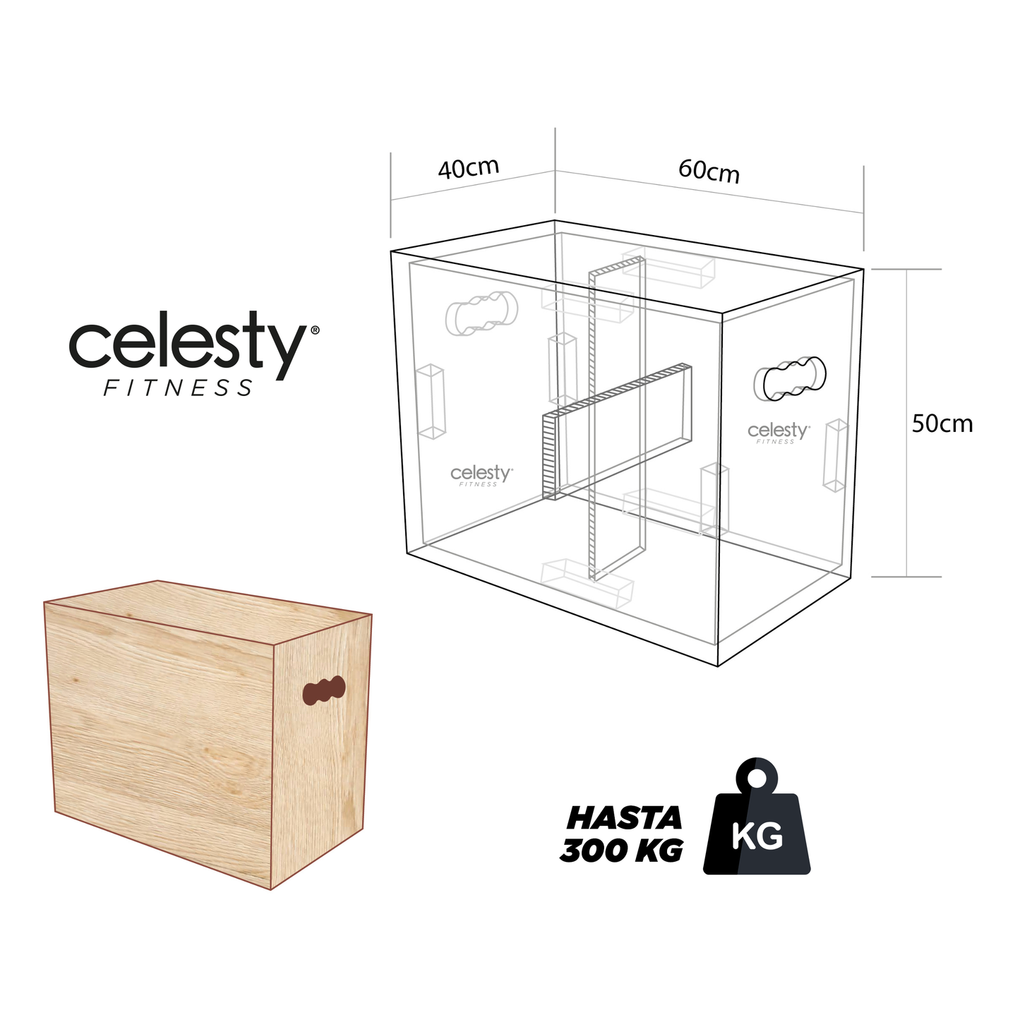 Banco Madera Reforzado Saltos De Caja Ejercicio Crossfit Gym