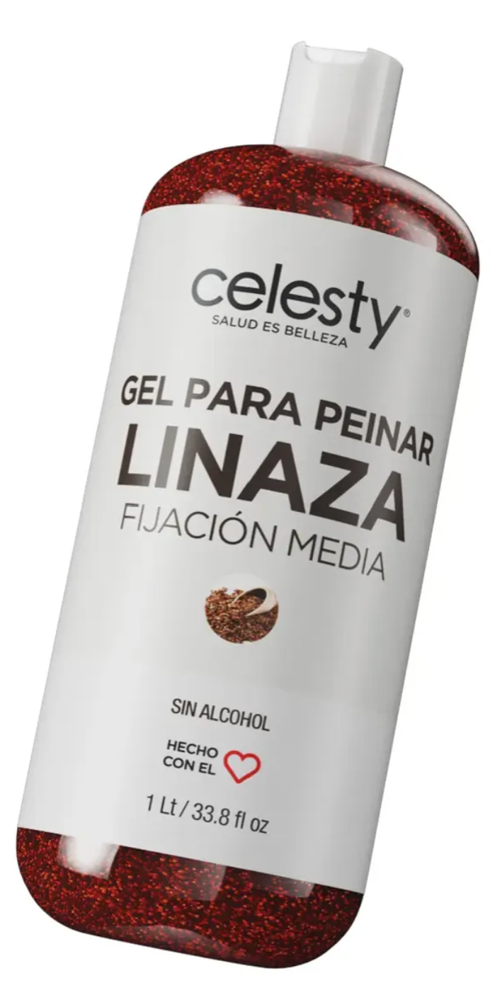 Gel para Cabello con Extracto de Linaza Media Fijación Celesty Mayoreo