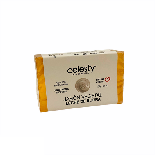 Jabón Vegetal Leche De Burra & Aceite de Coco Glicerina 100g Celesty