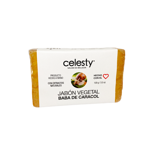 Jabon Vegetal Glicerina Baba de Caracol Celesty