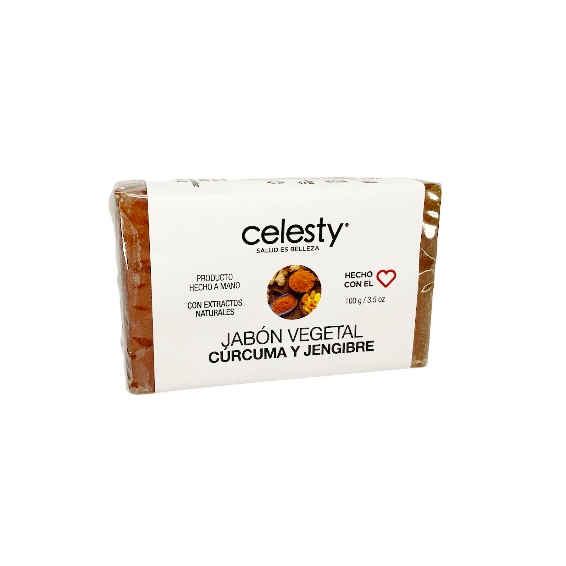 Jabon Vegetal Glicerina Curcuma y Jengibre Celesty