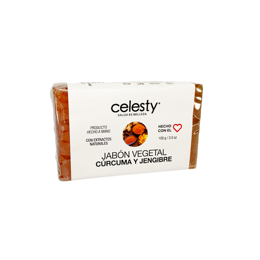 Jabon Vegetal Glicerina Curcuma y Jengibre Celesty