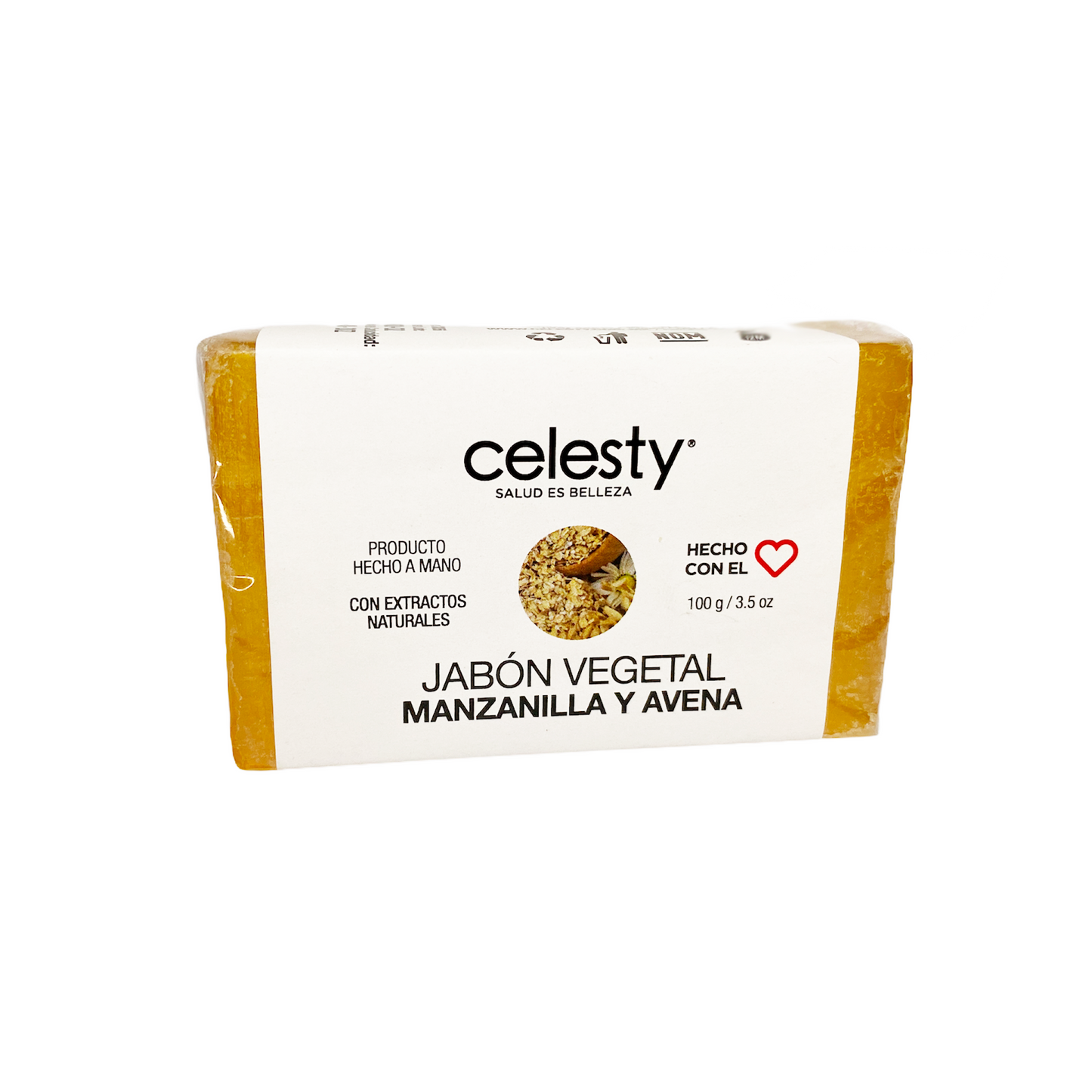 Jabon Vegetal Glicerina Manzanilla y Avena Celesty