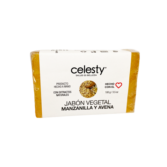 Jabon Vegetal Glicerina Manzanilla y Avena Celesty