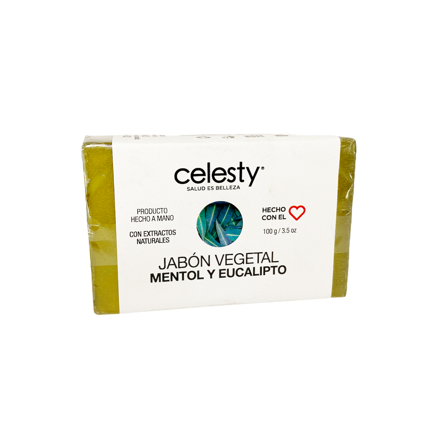 Jabon Vegetal Glicerina Mento y Eucalipto Celesty