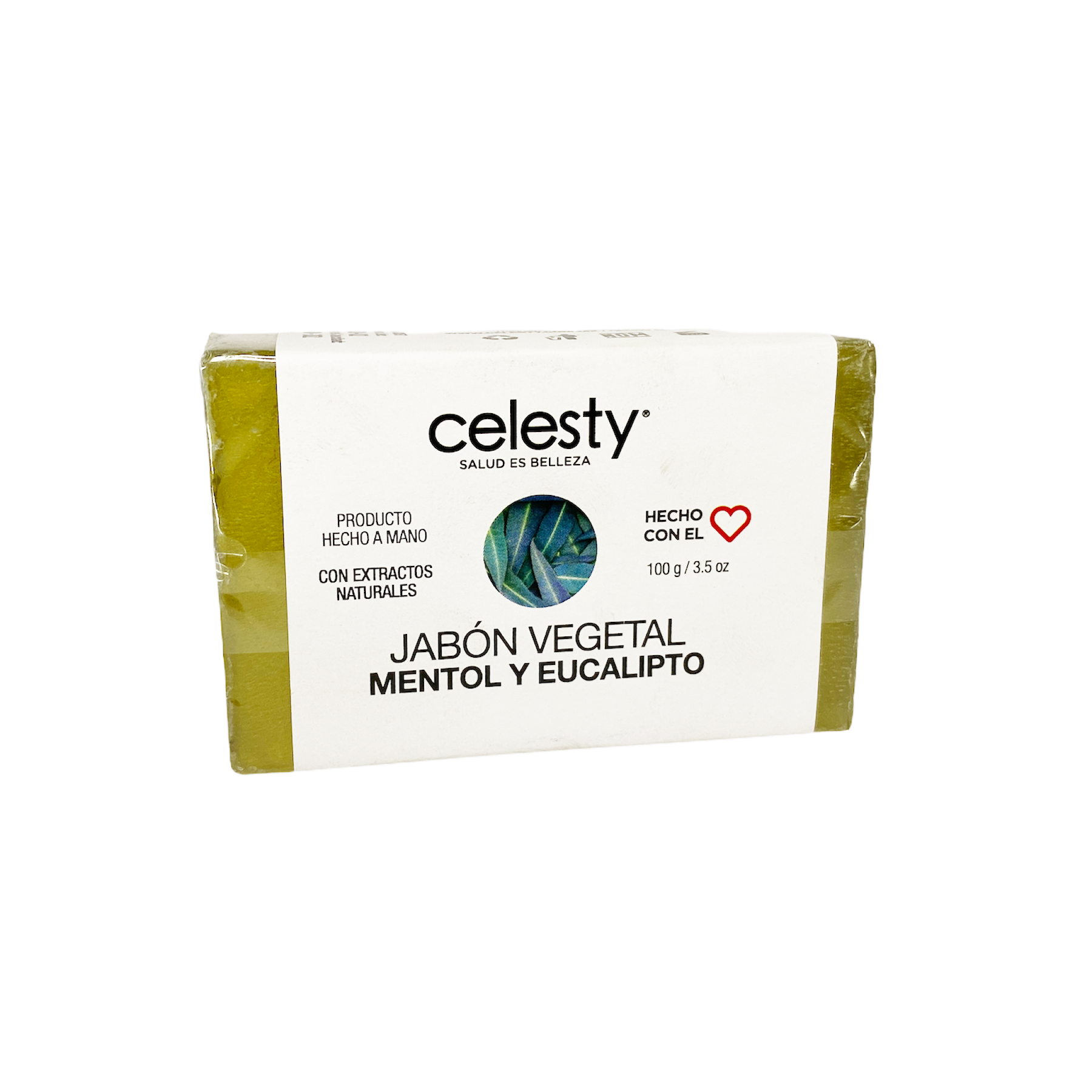 Jabon Vegetal Glicerina Mento y Eucalipto Celesty