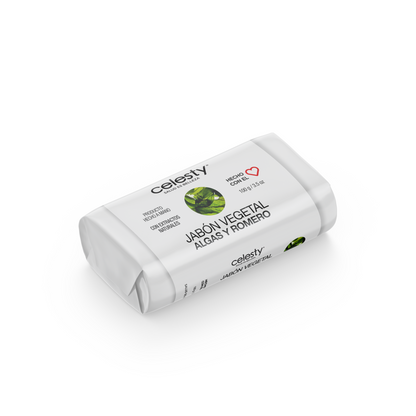 Jabón Vegetal Algas Y Romero Glicerina 100g Celesty
