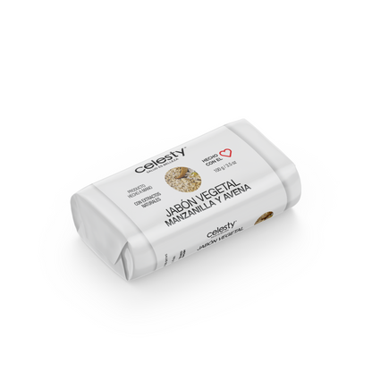 Jabón Vegetal Manzanilla Y Avena Glicerina 100g Celesty