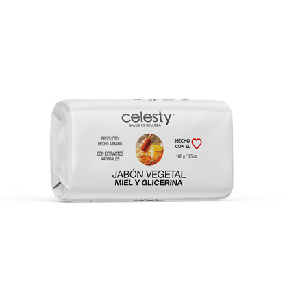Jabón Vegetal Miel Y Glicerina 100g Celesty