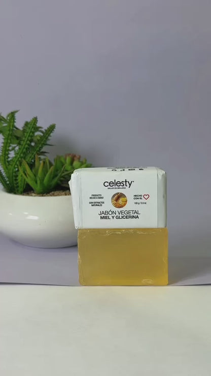 Jabón Vegetal Miel Y Glicerina 100g Celesty
