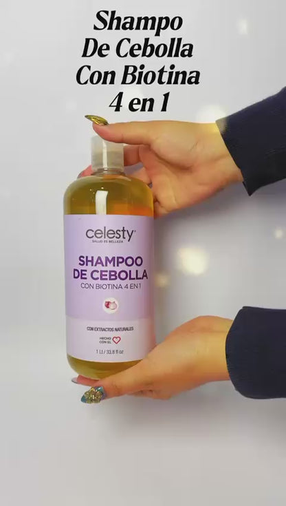 Shampoo de Cebolla con Biotina 4 en 1 Celesty®